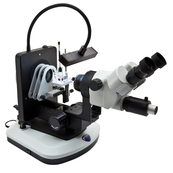 Optika Stereo zoom microscoop OPTIGEM-20 trino, BF, DF, Greenough, b.d. 100mm, 10x/21mm, 0.7x-4.5x
