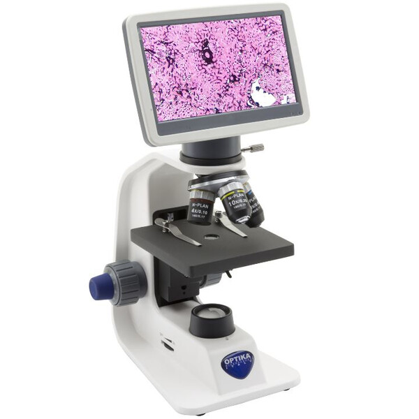 Optika Microscoop B-151V, Digitaal, mono, DIN, HC, 40x-400x, LED 1W, 2 MP, 30fps, LCD