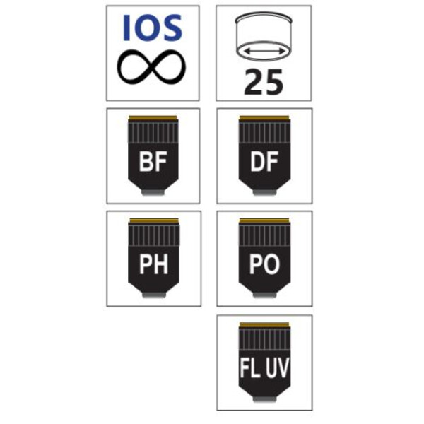 Optika Objectief IOS U-PLAN F (Semi-Apo) PH 4x/0.13, M-1320