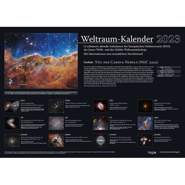 Astronomie-Verlag Weltraum-Kalender 2023