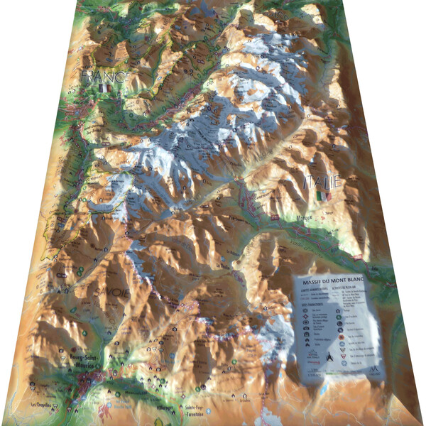 3Dmap Regionale kaart Massif du Mont Blanc (61 x 41 cm)