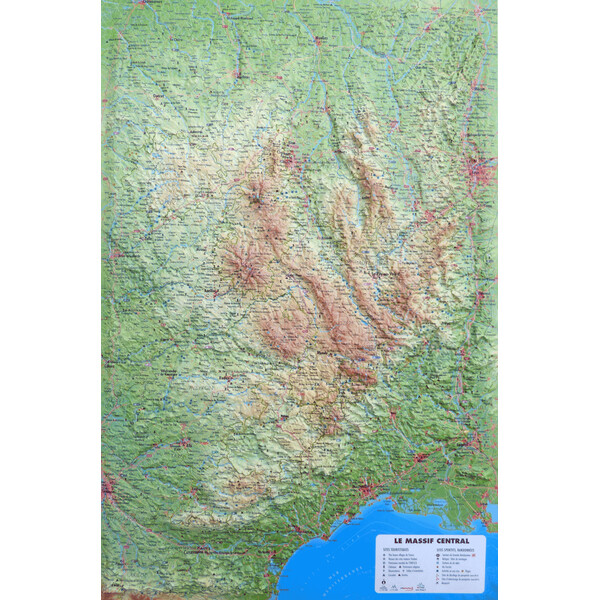 3Dmap Regionale kaart Le Massif Central