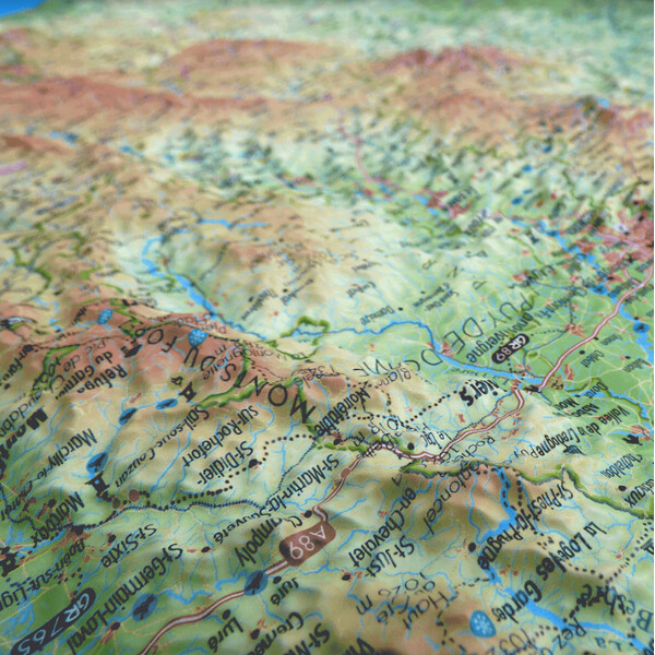 3Dmap Regionale kaart Le Massif Central