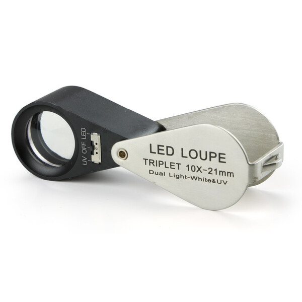 Euromex Vergrootglazen vouwloep PB.5034-LUV, 10x achromatisch, LED, UV