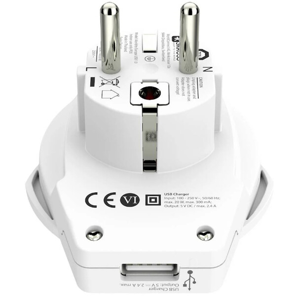 Skross Stroomvoorziening Reisadapter Wereld naar Europe USB 1.0
