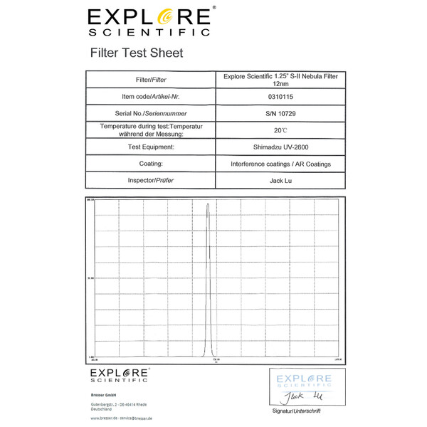 Explore Scientific Filters SII 12nm 1,25"