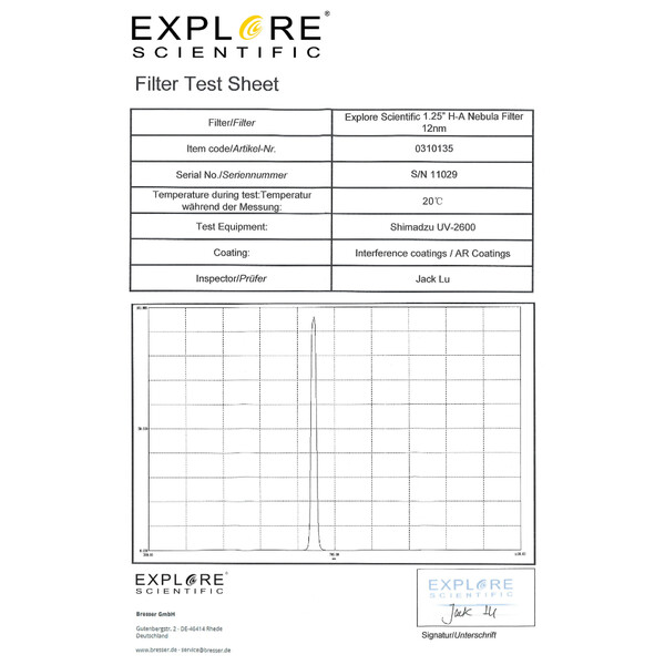 Explore Scientific Filters H-alpha 12nm 1,25"