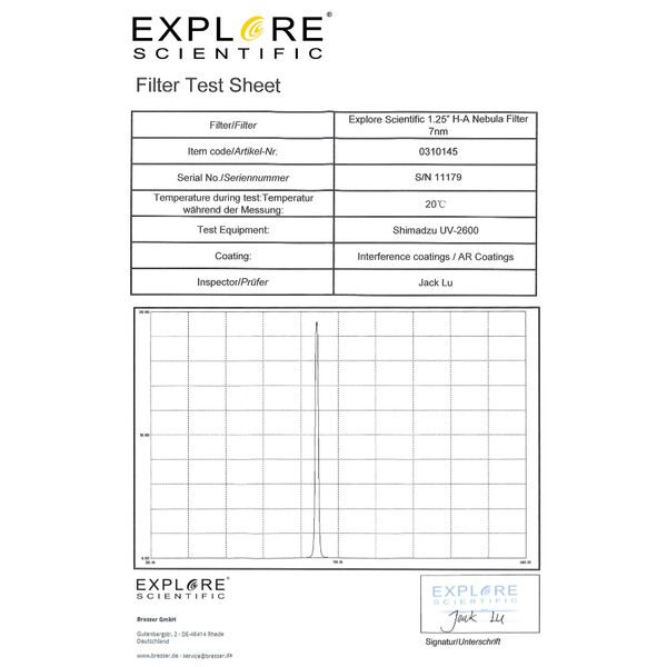 Explore Scientific Filters H-alpha 7nm 1,25"