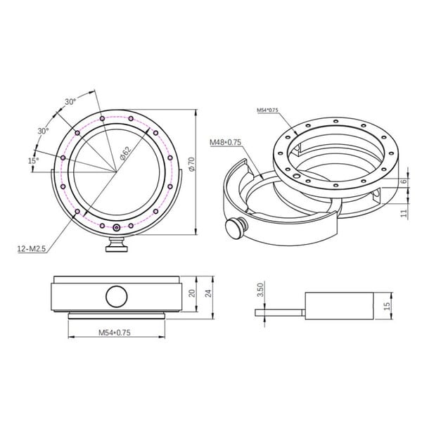 ZWO Filterhouder met 2" filterlade