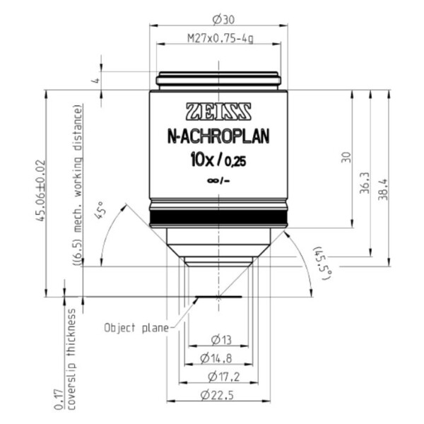 ZEISS Objectief N-Achroplan 10x/0.25 M27