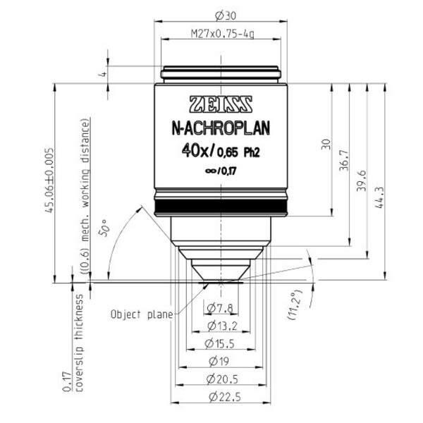 ZEISS Objectief N-Achroplan 40x/0.65 Ph2 M27