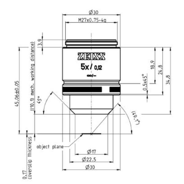 ZEISS Objectief A-Plan 5x/0.12 M27