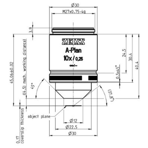 ZEISS Objectief A-Plan 10x/0.25 M27