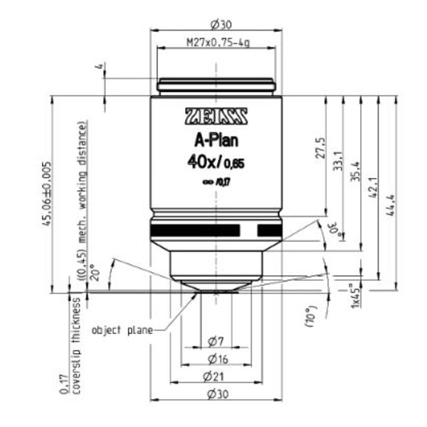 ZEISS Objectief A-Plan 40x/0.65 M27
