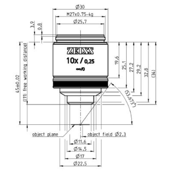 ZEISS Objectief EC Epiplan 10x/0.25 M27