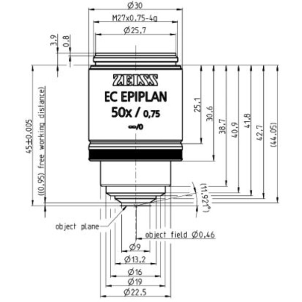 ZEISS Objectief EC Epiplan 50x/0.75 M27