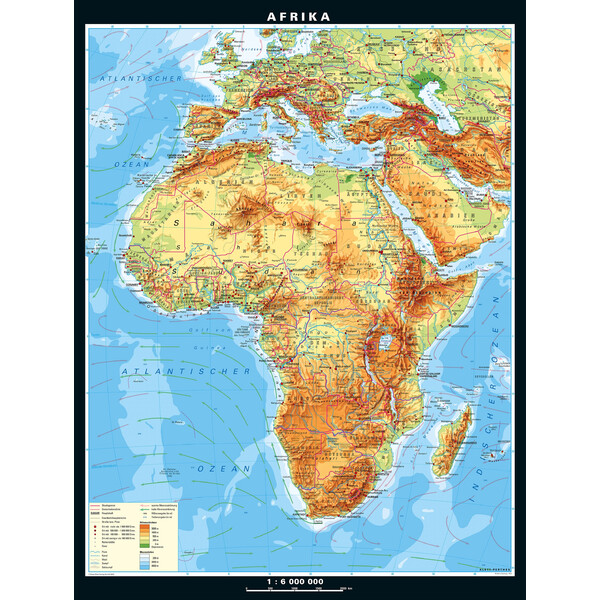 PONS continentkaart Afrika fysiek (157 x 206 cm)