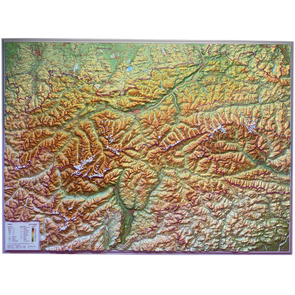 Georelief Regionale kaart Tirol (77 x 57 cm) 3D Reliefkarte