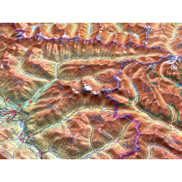 Georelief Regionale kaart Tirol (77 x 57 cm) 3D Reliefkarte