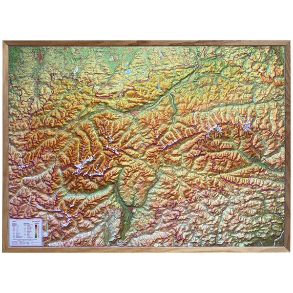 Georelief Regionale kaart Tirol (77 x 57 cm)