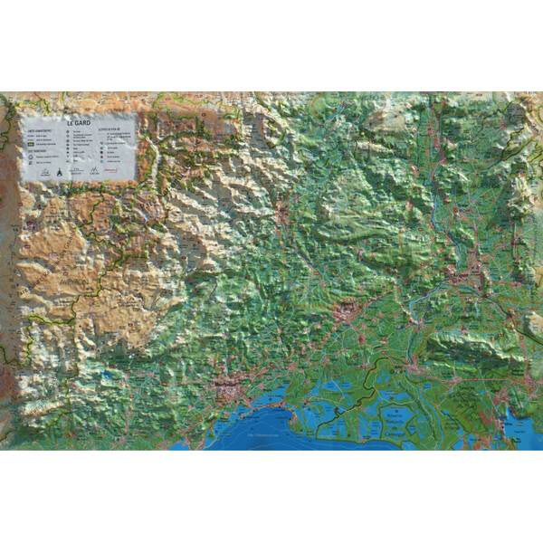 3Dmap Regionale kaart Le Gard