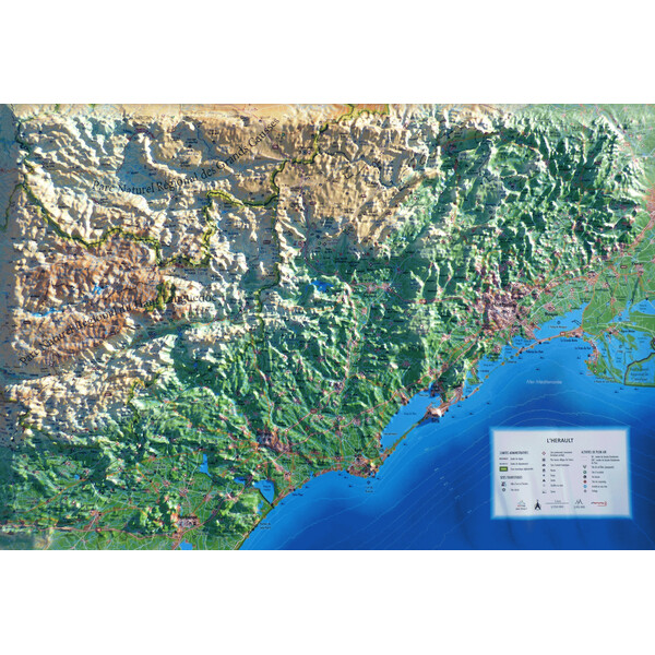 3Dmap Regionale kaart L'Hérault