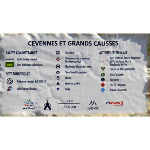 3Dmap Regionale kaart Cévennes et Grands Causses