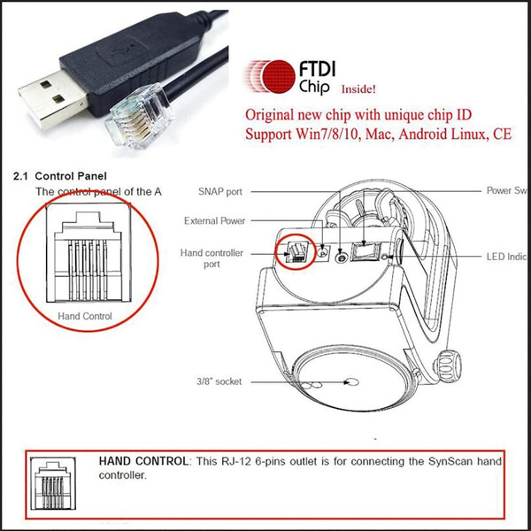 Ikarus Technologies USB-kabel voor montage (AZ-GTi)