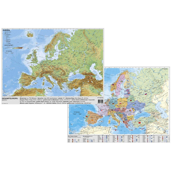 Stiefel Bureau-onderlegger Europa physisch/politisch 54 x 40 cm