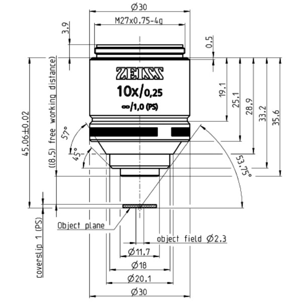 ZEISS Objectief Objektiv LD A-Plan 10x/0,25 wd=8,5mm