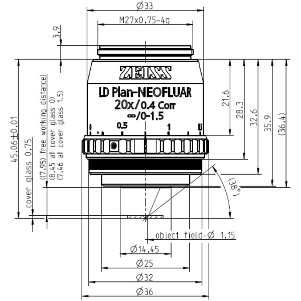 ZEISS Objectief Objektiv LD Plan-Neofluar 20x/0,4 Korr wd=8,4mm