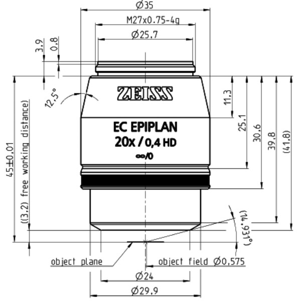 ZEISS Objectief Objektiv EC Epiplan 20x/0,4 HD wd=3,2mm