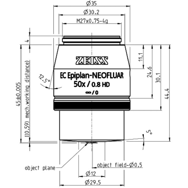 ZEISS Objectief Objektiv EC Epiplan-Neofluar 50x/0,8 HD wd=0,59mm
