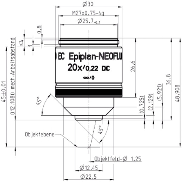 ZEISS Objectief Objektiv LD EC Epiplan-Neofluar 20x/0,22 DIC wd=12,1mm