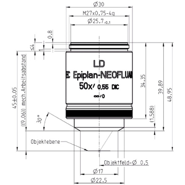 ZEISS Objectief Objektiv LD EC Epiplan-Neofluar 50x/0,55 DIC wd=9,1mm