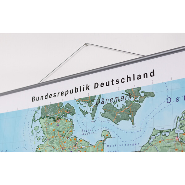 GeoMetro Kaart Deutschland physisch (100 x 140 cm)