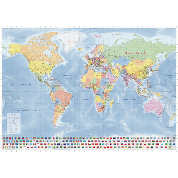 GeoMetro Wereldkaart politisch (144 x 103 cm)