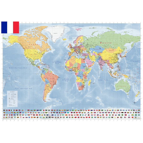 GeoMetro Wereldkaart politisch (140 x 100 cm)
