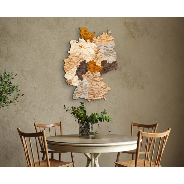 Abraham Wood Decor Kaart Duitsland (Engels) puzzel van hout (60 x 80 cm)