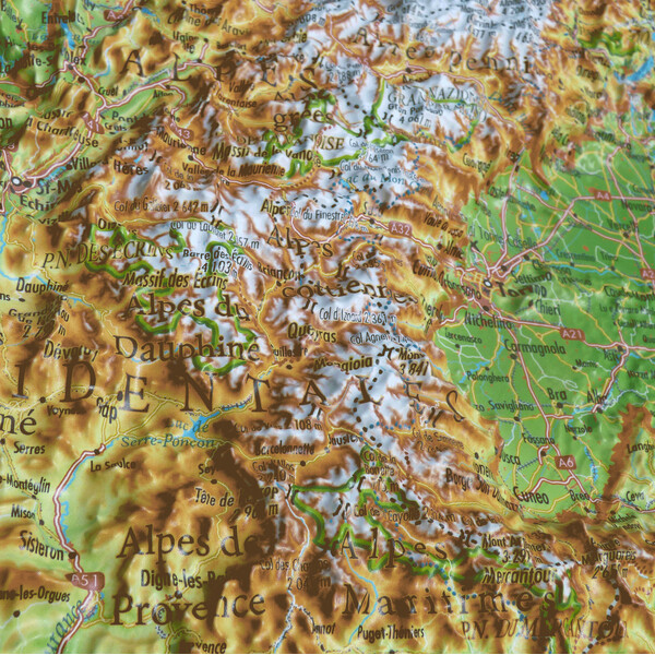 3Dmap Regionale kaart Massif de L'Arc Alpin