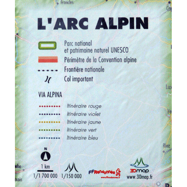 3Dmap Regionale kaart Massif de L'Arc Alpin