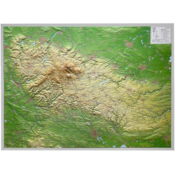 Georelief Harz 3D reliëfkaart (77 x 57 cm)