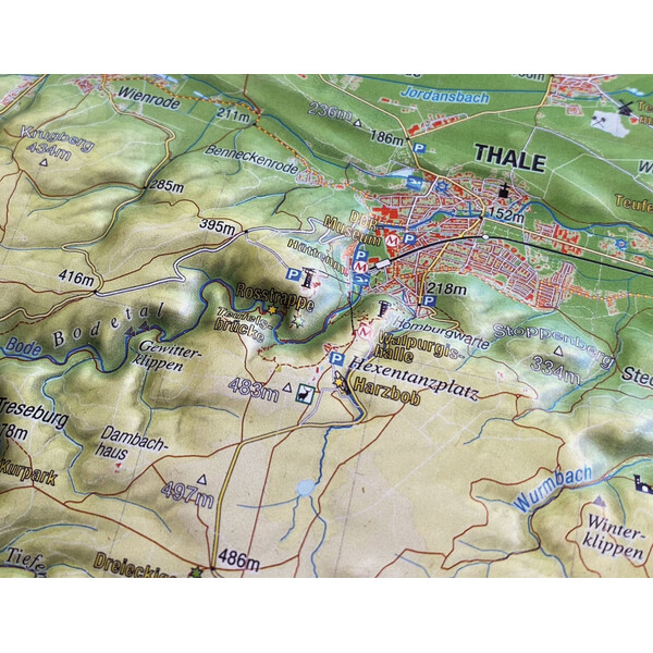 Georelief Regionale kaart Harz 3D Reliefkarte (77 x 57 cm)