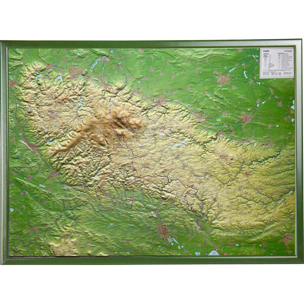 Georelief Harz 3D reliëfkaart (77 x 57 cm)