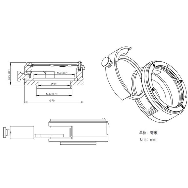 Pierro Astro Adapters Canon EOS - T2 met ZWO filterhouder