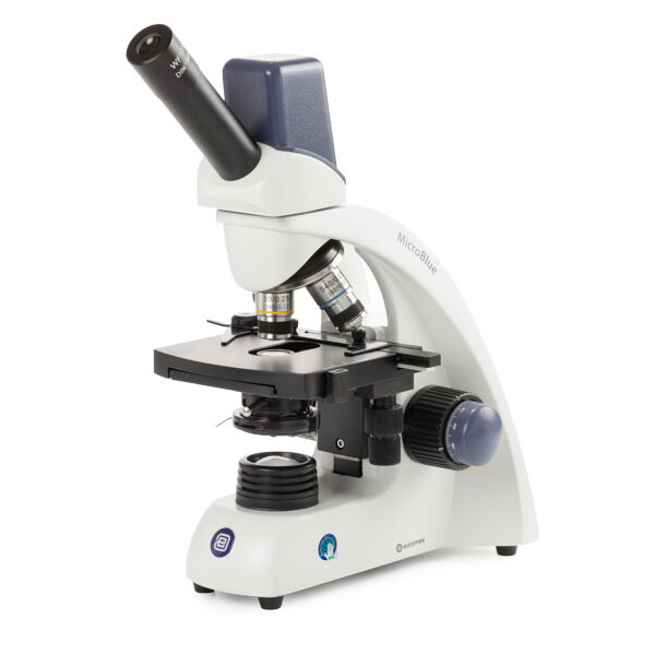 Euromex Microscoop MB.1055-5, mono, DIN 160, achro, 40x-400x, 10x/18, Dl, digital, Akku, LED, 1W