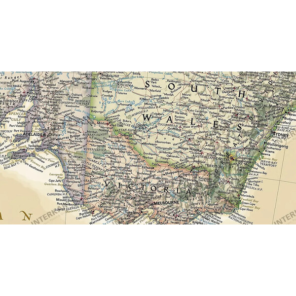 National Geographic continentkaart Australië (77 x 69 cm)