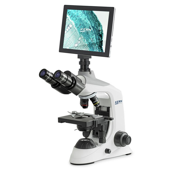 Kern Microscoop Digitale microscopieset, OBE 124T241, HF, digitaal, 1,25 Condensor, vast, USB 2.0, 40-400x, Dl, 3W LED, 5 MP, Tablet