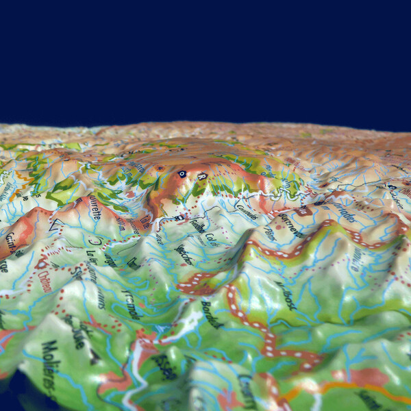 3Dmap Regionale kaart de la Lozère