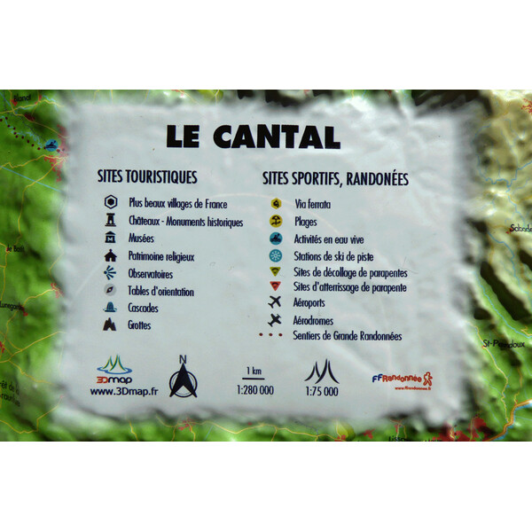 3Dmap Regionale kaart du Cantal